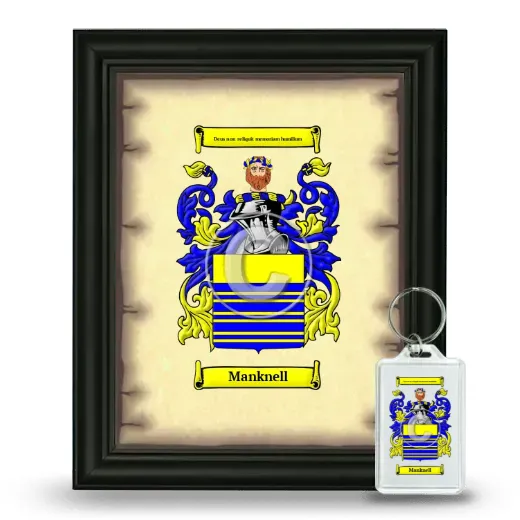Manknell Framed Coat of Arms and Keychain - Black