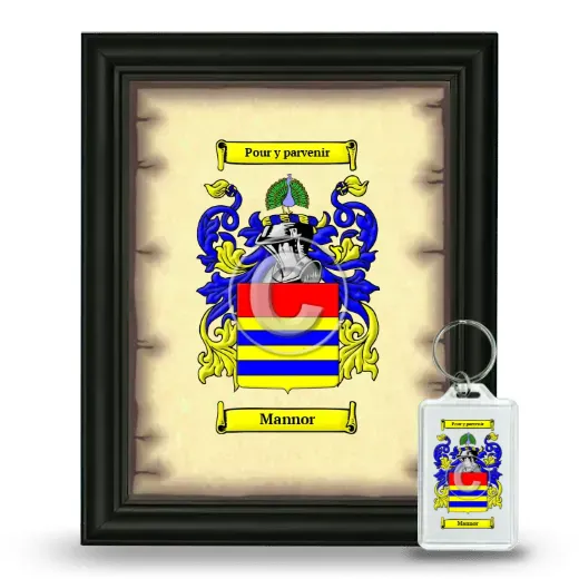 Mannor Framed Coat of Arms and Keychain - Black