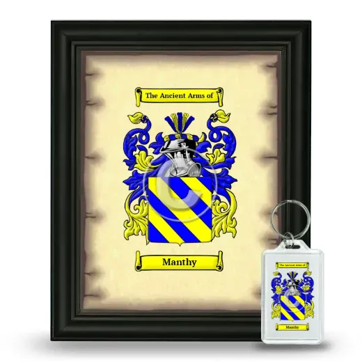 Manthy Framed Coat of Arms and Keychain - Black