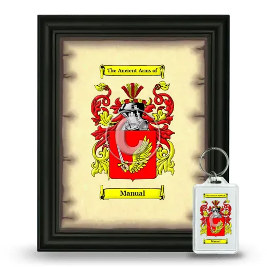 Manual Framed Coat of Arms and Keychain - Black