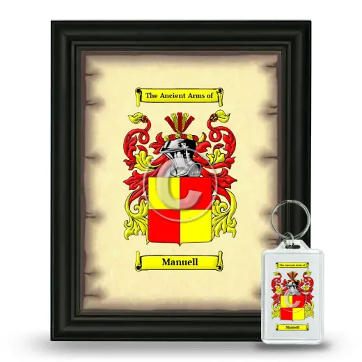 Manuell Framed Coat of Arms and Keychain - Black