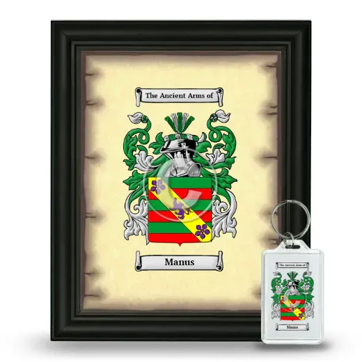 Manus Framed Coat of Arms and Keychain - Black