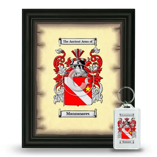 Manzanares Framed Coat of Arms and Keychain - Black