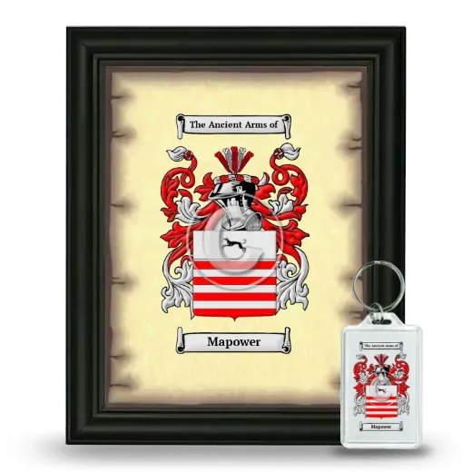 Mapower Framed Coat of Arms and Keychain - Black
