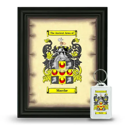 Marche Framed Coat of Arms and Keychain - Black