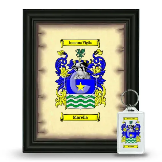 Marella Framed Coat of Arms and Keychain - Black