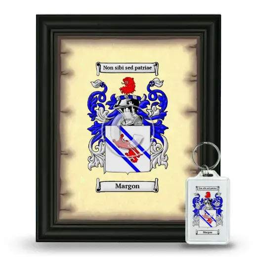 Margon Framed Coat of Arms and Keychain - Black
