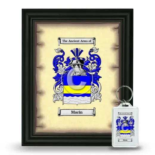Marin Framed Coat of Arms and Keychain - Black
