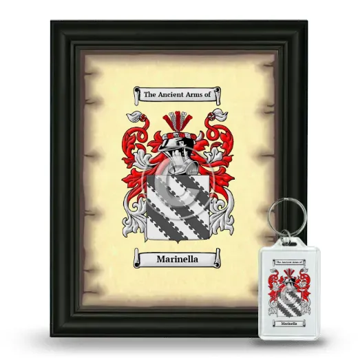 Marinella Framed Coat of Arms and Keychain - Black