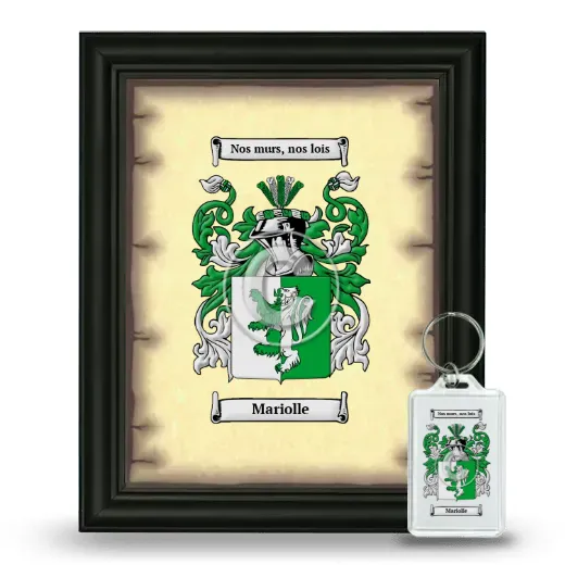 Mariolle Framed Coat of Arms and Keychain - Black