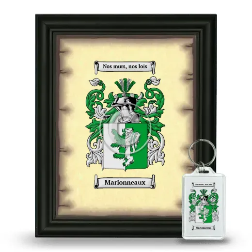 Marionneaux Framed Coat of Arms and Keychain - Black