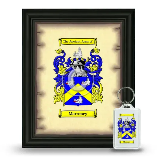 Marroney Framed Coat of Arms and Keychain - Black