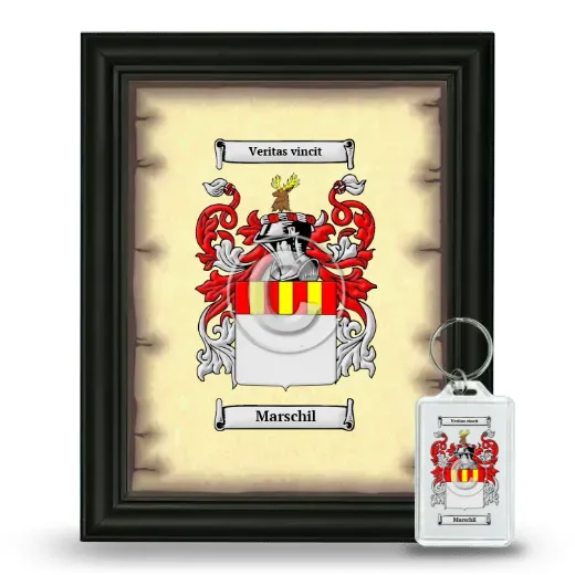 Marschil Framed Coat of Arms and Keychain - Black