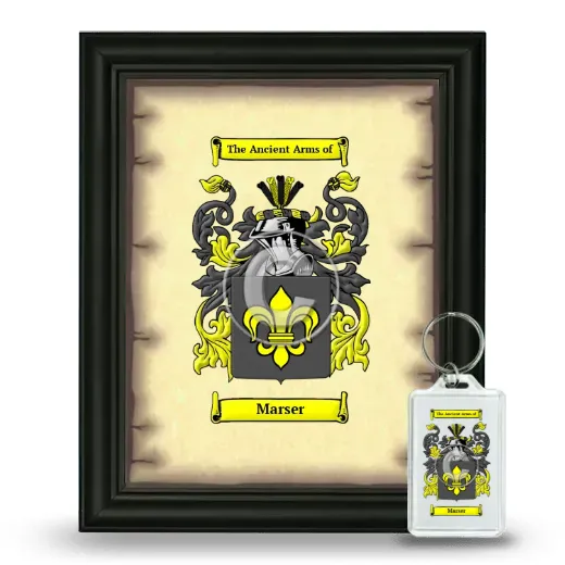 Marser Framed Coat of Arms and Keychain - Black