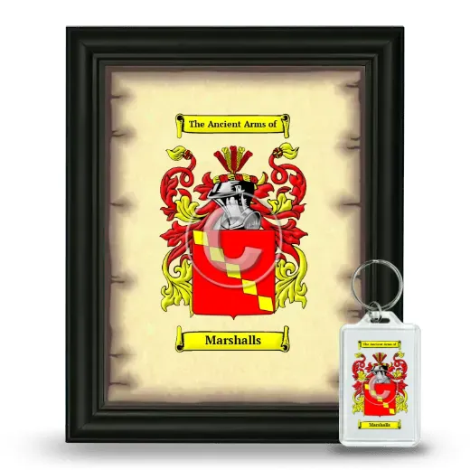 Marshalls Framed Coat of Arms and Keychain - Black