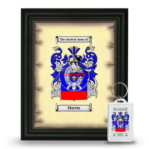 Martin Framed Coat of Arms and Keychain - Black