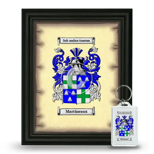 Martineaux Framed Coat of Arms and Keychain - Black