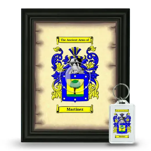 Martinez Framed Coat of Arms and Keychain - Black