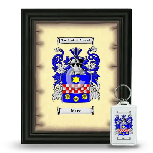 Marx Framed Coat of Arms and Keychain - Black