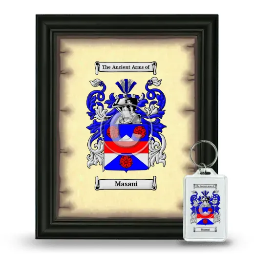 Masani Framed Coat of Arms and Keychain - Black