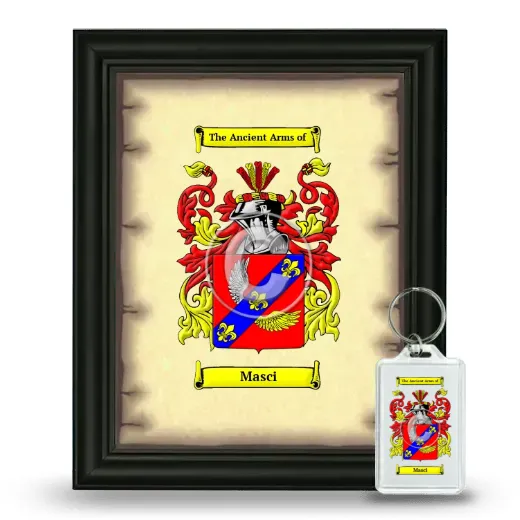 Masci Framed Coat of Arms and Keychain - Black