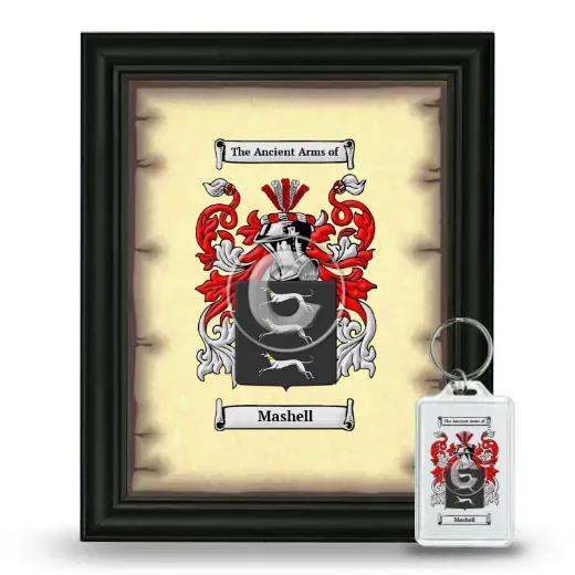 Mashell Framed Coat of Arms and Keychain - Black