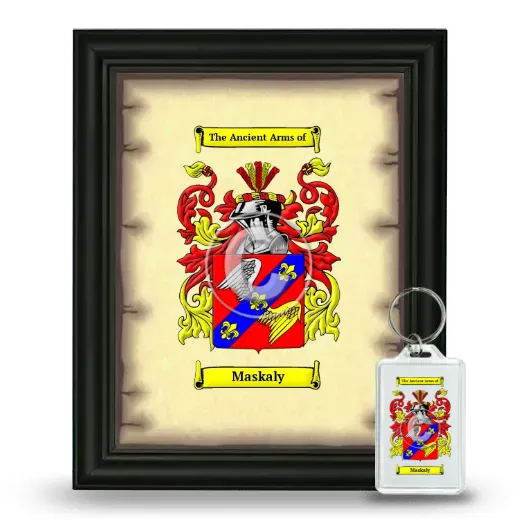Maskaly Framed Coat of Arms and Keychain - Black