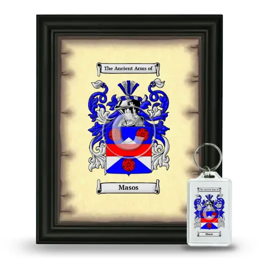 Masos Framed Coat of Arms and Keychain - Black