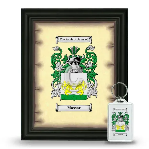 Massar Framed Coat of Arms and Keychain - Black
