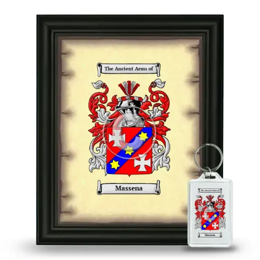 Massena Framed Coat of Arms and Keychain - Black