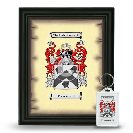 Massengill Framed Coat of Arms and Keychain - Black
