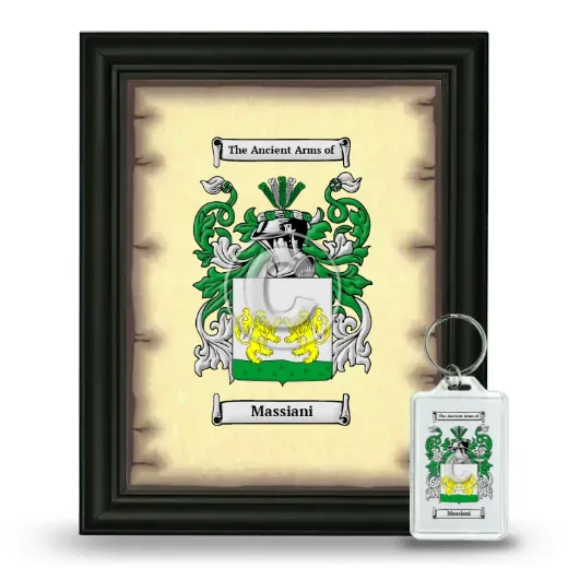 Massiani Framed Coat of Arms and Keychain - Black