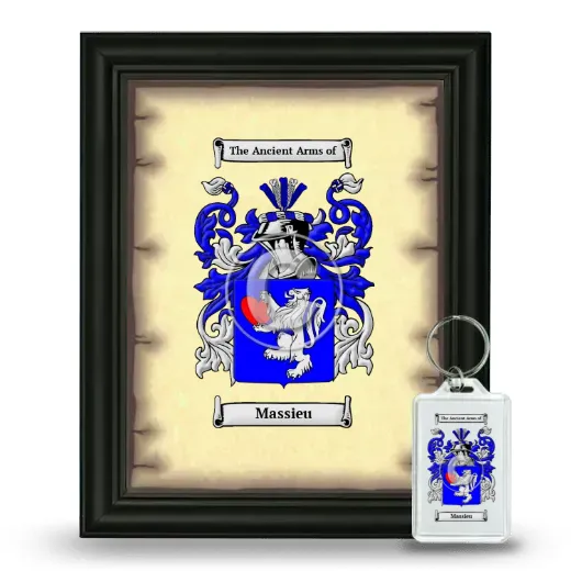 Massieu Framed Coat of Arms and Keychain - Black