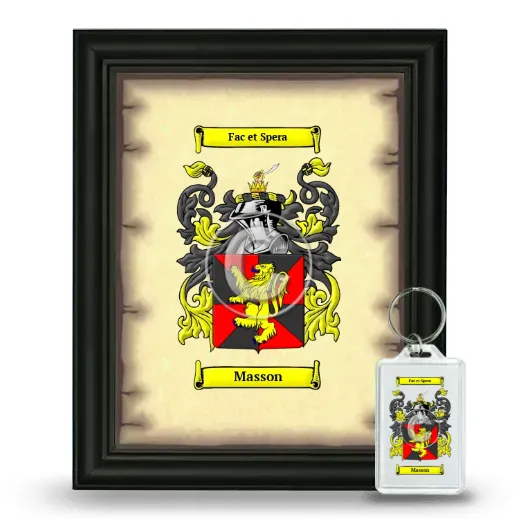 Masson Framed Coat of Arms and Keychain - Black