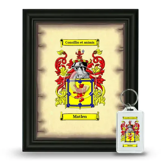 Matlen Framed Coat of Arms and Keychain - Black