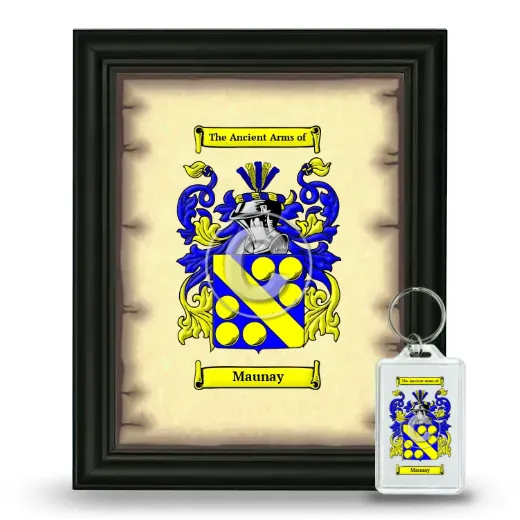Maunay Framed Coat of Arms and Keychain - Black