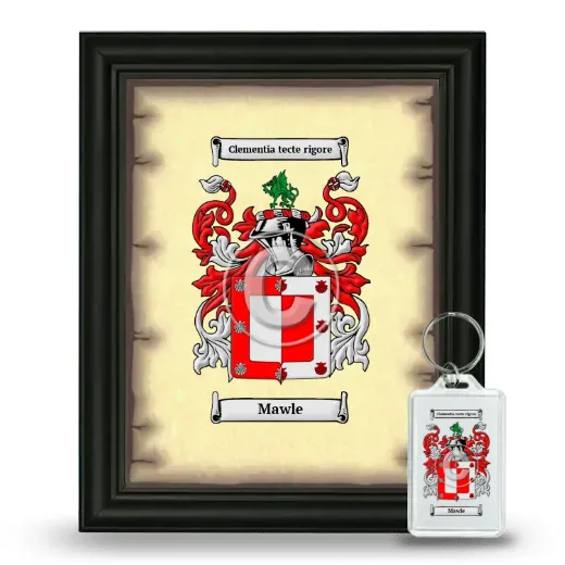 Mawle Framed Coat of Arms and Keychain - Black