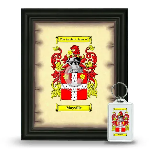 Mayville Framed Coat of Arms and Keychain - Black