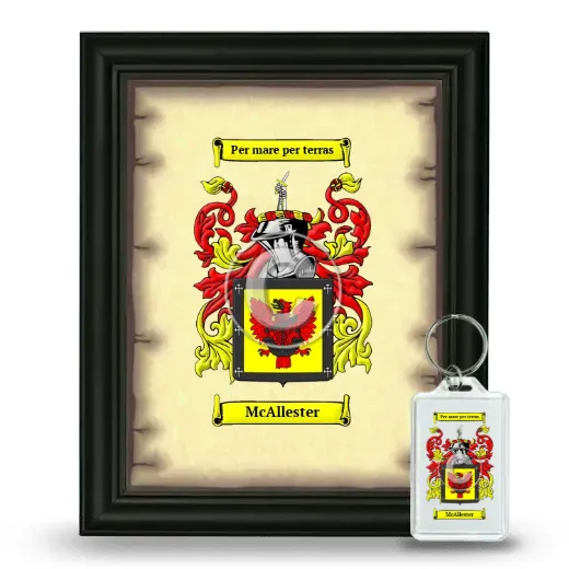 McAllester Framed Coat of Arms and Keychain - Black