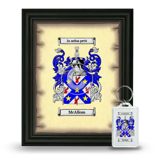 McAllom Framed Coat of Arms and Keychain - Black