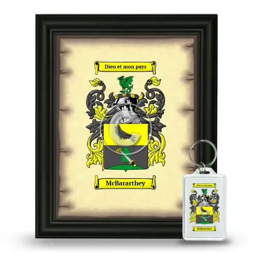 McBararthey Framed Coat of Arms and Keychain - Black