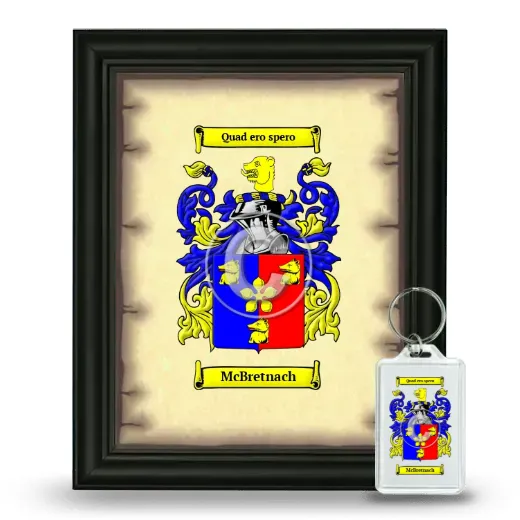 McBretnach Framed Coat of Arms and Keychain - Black