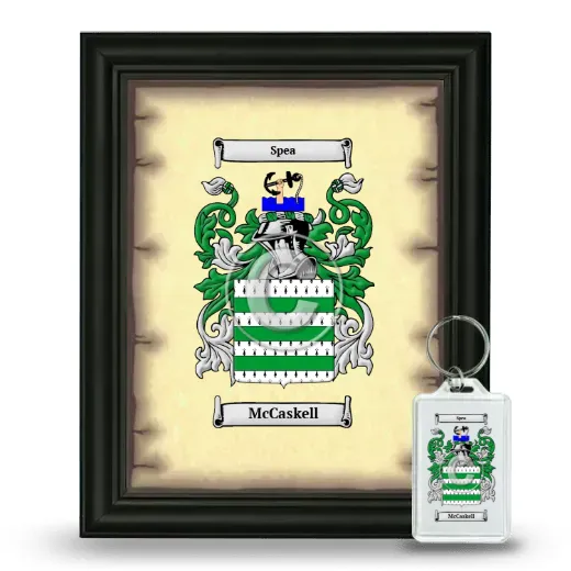 McCaskell Framed Coat of Arms and Keychain - Black