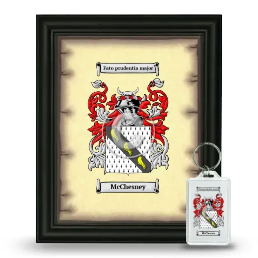 McChesney Framed Coat of Arms and Keychain - Black