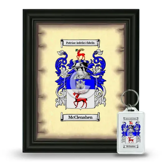 McClenahen Framed Coat of Arms and Keychain - Black