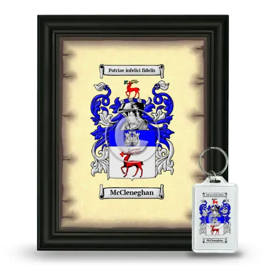 McCleneghan Framed Coat of Arms and Keychain - Black