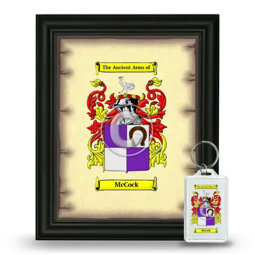 McCock Framed Coat of Arms and Keychain - Black