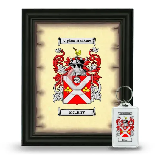 McCurry Framed Coat of Arms and Keychain - Black