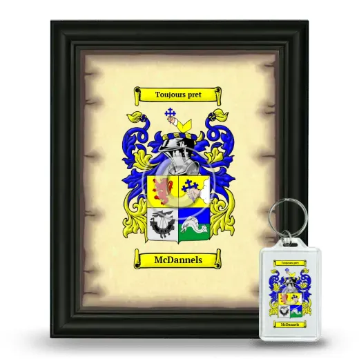 McDannels Framed Coat of Arms and Keychain - Black