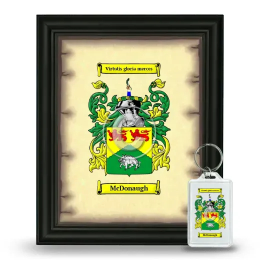 McDonaugh Framed Coat of Arms and Keychain - Black